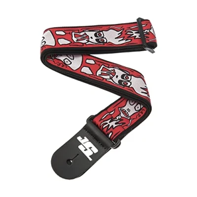 Image de Planet Waves 50JS02 Joe Satriani Sangle de guitare Up in Flames Rouge/Blanc