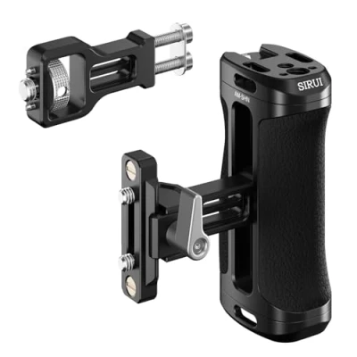 Image de poignée latérale légère SIRUI avec support de serrage OTAN et pour sabot refroidissement cage caméra rail vertical à vis, (avec intégré