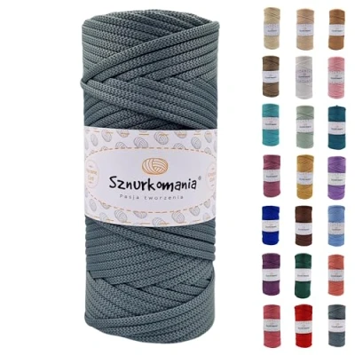 Image de cordon en polyester 5 mm 100 m, plusieurs couleurs, plat polyester, au crochet, macramé de mm, fil macramé, brillant, Sznurkomania (sauge)