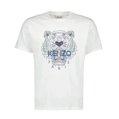 Image de T shirt homme tigre blanc kenzo manches courtes col arrondi 100% coton