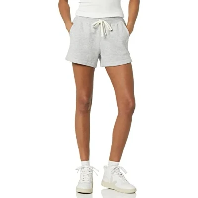 Image de Amazon Essentials Short en Molleton Femme, Gris Clair Chiné, XXL