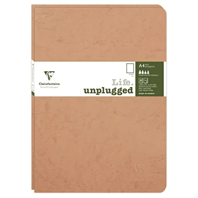 Image de Clairefontaine 733086C Collection Age Bag Lot de 2 Cahiers Agrafés Duo Tabac A4 21x29,7 cm 96 Pages Unies Blanches Papier 90 g Couverture Carte Lustrée Grain Cuir
