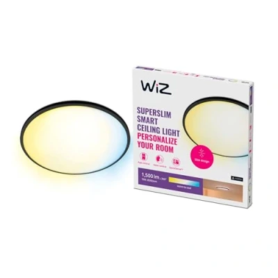 Image de WiZ Plafonnier Connecté Wi Fi SuperSlim noir, 2700 6500K, 16W, Nuances de Blanc, fonctionne avec Alexa, Google Assistant et Apple HomeKit