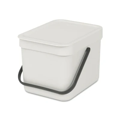 Image de Brabantia Sort &amp; Go Poubelle Empilable 20L Grande Poignée de Transport Facile à Nettoyer Bac Rangement Papier Accessoires Cuisine Light Grey 28 x 45 22,5 cm