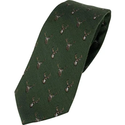 Image de Jack Pyke Cravate en soie à motifs cerfs Vert