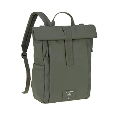 Image de LÄSSIG Baby Sac à Dos Langer avec Matelas Langer, Fixation pour Poussette, Porte Bouteille Produit de manière Durable/GRE Rolltop Up Backpack Olive