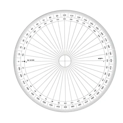 Image de GRAPHOPLEX Rapporteur cercle entier 25cm grades Transparent