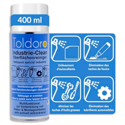 Image de Toldoro nettoyant industriel, dissolvant d&#039;étiquettes, pour machine, de résidus colle, spray dégraissant (1 x 400 ml)