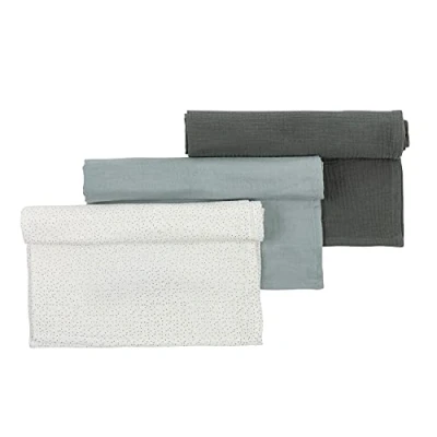 Image de Nattou Petits Langes Lavables en 100% Coton (Mousseline), Lot de 3, 65 x cm, Luna et Axel, Vert/Blanc