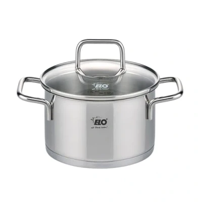 Image de Elo 7242026 Faitout inox à induction, inox, Marmite en de 20 cm, avec couvercle Verre, Acier inoxydable, Gris 5