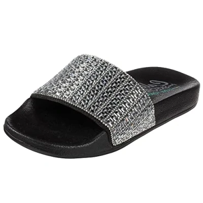 Image de Skechers Femme Pop UPS New Spark Slides, Silver, 41 EU