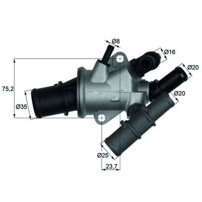 Image de MAHLE ORIGINAL TI 165 88 Thermostat d&#039;eau FIAT: Doblo I Break, Cargo, Punto II 3/5 portes