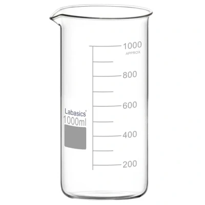 Image de Labasics Bécher Haut en Verre, Gradué Verre Borosilicate avec Bec Verseur, Forme Griffin, 1 Pièce, 500 ml