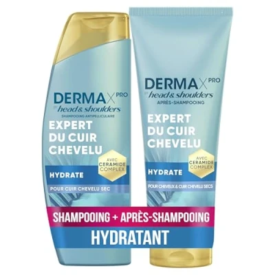 Image de DermaXPro by Head &amp; Shoulders Hydrate Shampoing Antipelliculaire 250ml + Après Léger 220ml À l&#039;Huile de Noix Coco et Complexe Céramides, Pour Cuir Chevelu Sec