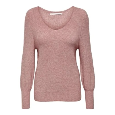 Image de ONLY Onlatia L/S V NECK CUFF NOOS Pullover, Femme, Taille: Large, Dusty rose