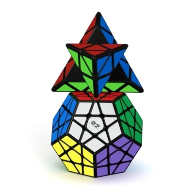 Image de ROXENDA Ensemble Speed Cube, Pyramide Megaminx Cube Smooth Puzzle Set, 2 Pack