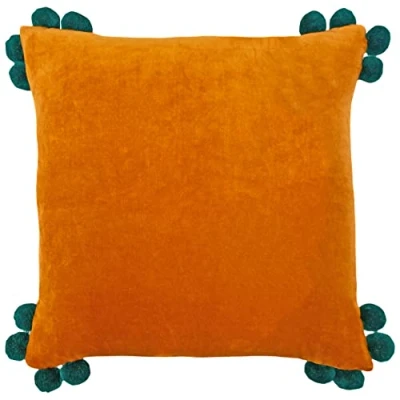 Image de furn. Hoola Coussin Garni de Polyester en Coton Orange/Bleu Sarcelle