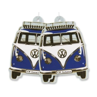 Image de BRISA VW Collection Distributeur de parfum rafraîchissant pour voiture Volkswagen avec motif Combi T1 Bus Vendu à l&#039;unité (Face du bus/Océan/Bleu/Ensemble 2)