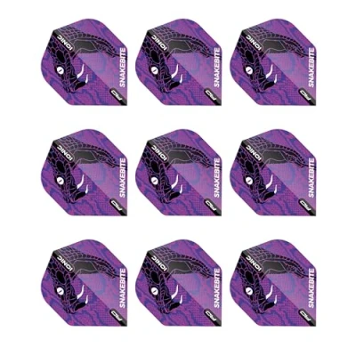 Image de RED DRAGON Vols de fléchettes Snakebite Ionic tête Serpent Violette 3 Ensembles par Paquet (9 au Total)