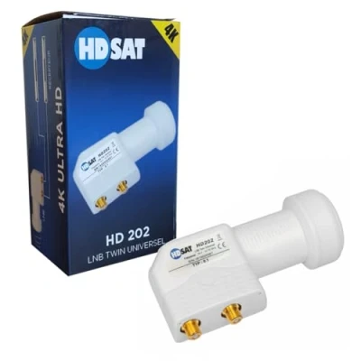 Image de HDSAT HD202 LNB Twin Full HD 4K Tête Parabole 2 Sorties 0,1dB