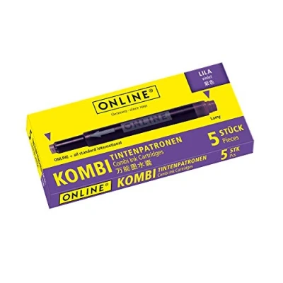 Image de ONLINE 5x Recharges d&#039;encre pour stylos plumes I compatible avec LAMY, Pelikan etc encre violet cartouches universelles stylo à plume et roller cartouches, non effaçable