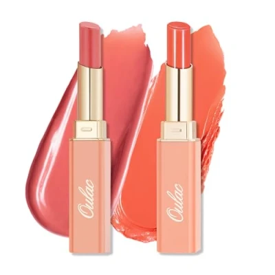 Image de Oulac Rouge a Levre et Baume 2 in 1 à Lèvres Juteux Brillant, Soin Pour les Lèvres, Hydrate Sèches, Gercées Abîmées, Vegan