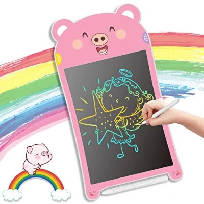 Image de GUYUCOM Tablette Dessin Enfant 8.5 Pouces, D&#039;écriture, Ecriture Animale Améliorée, Magique de Lignes Lumineuses Colorées, Grands Ardoise pour Enfants