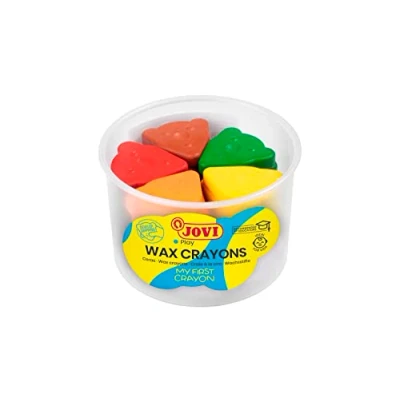 Image de Jovi cires ergonomiques pour enfants MY FIRST CRAYON Lot de 30 en 10 couleurs assortis un apprentissage créatif, Forme d&#039;ours, Très résistant (943)