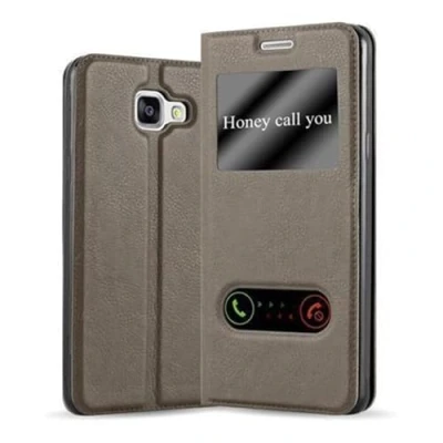 Image de cadorabo Coque pour Samsung Galaxy A5 2016 en Marron Pierre Housse Protection avec Stand Horizontal et Deux Fenêtres Portefeuille Etui Poche Folio Case Cover