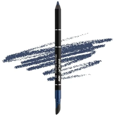Image de Impala Crayon Pour les Yeux Waterproof Avec Gomme en Silicone 18 Bleu Foncé Ligne Définie ou Effet Flouté Texture Crémeuse Facile à Appliquer Couleur Intense, Longue Durée,