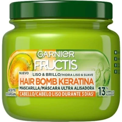 Image de Garnier Masque capillaire fortifiant Fructis Smooth &amp; Brilliant qui lisse et nourrit, à la kératine végétale liquide l&#039;huile d&#039;argan 320 ml