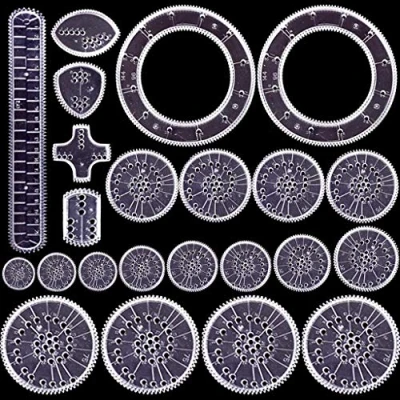 Image de Uoeo Lot de 22 pièces Dessin créatif Spirograph Kit Luxe idéal pour la créativité et Le développement des Enfants