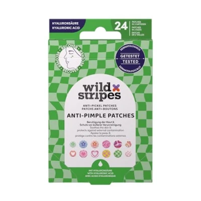 Image de Wild Stripes Anti Pimple Patches Groovy Recover Patchs colorés avec hydrokolloïde et acide hyaluronique pour soin jour nuit boutons points noirs Peau impure 24 pcs