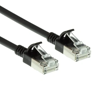 Image de ACT Câble réseau CAT6a, U/FTP LSZH LAN fin de 3,8 mm CAT 6a flexible avec fiche RJ45 Pour une utilisation dans les centres données 1 m Noir DC7901
