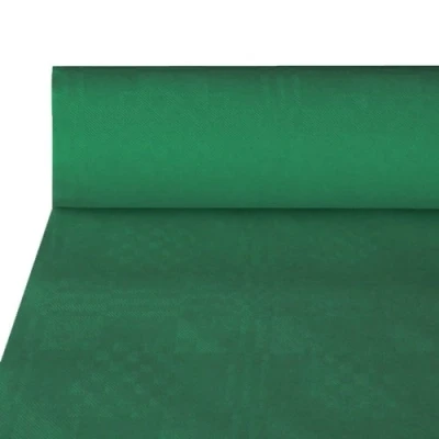 Image de DeinPack 1 Rouleau de Nappe m x 50 Vert foncé damassée jetable long et large Idéale pour toutes les fêtes, fêtes d&#039;association,