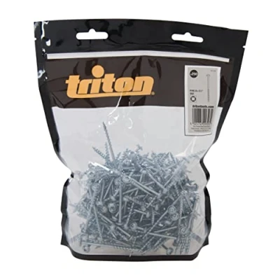 Image de Triton 731129 Vis en acier pour perçages dissimulés, fausse rondelle, pas grossier 250 numéro, Multicolore, 8 x 2 1/2&quot;
