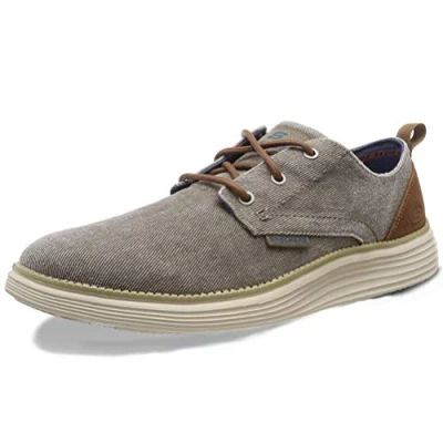 Image de Skechers Men&#039;s Status 2.0 PEXTON Boat Shoes, Grey (Taupe Canvas TPE), 13 (48.5 EU)