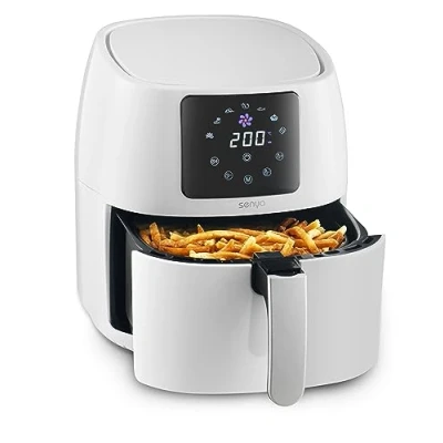 Image de SENYA Friteuse sans huile à Air chaud multifonction 4,5L Fryer, Couleur Blanche, My Cook, 7 programmes automatiques, 1400W, SYCK AF002W