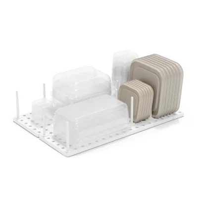 Image de Umbra Peggy Plateau organisateur pour placards, étagères et tiroirs de cuisine Système réglable, polystyrène, Blanc