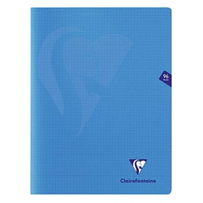 Image de Clairefontaine 323362C Un Cahier Agrafé Mimesys Bleu 24x32 cm 96 Pages Petits Carreaux Papier Blanc 90 g Couverture Polypro