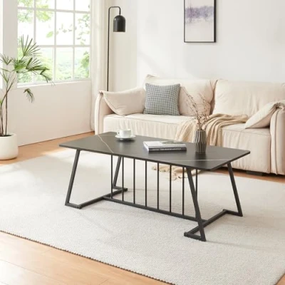 Image de Table basse Nospoo acier aspect marbre noir