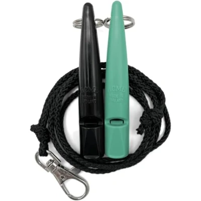 Image de ACME sifflet pour chien n 211,5 avec bande de En lot 2 sifflets bandes Idéal le rappel Puissant et longue portée (noir + turquoise)