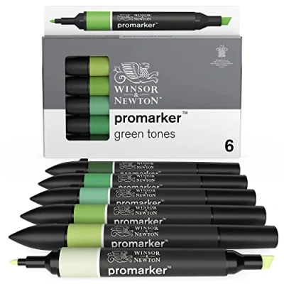 Image de Winsor &amp; Newton Promarker Set de 6 Tons Verts