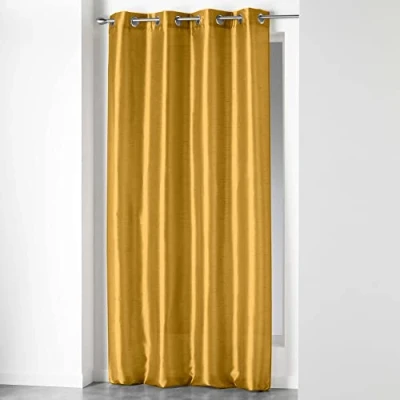 Image de douceur d&#039;intérieur, Rideau à Oeillets (140 x 240 cm) Shana Moutarde, Shantung