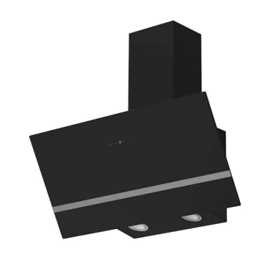 Image de Hotte inclinée Respekta/Hotte 90 cm/Boîtier en métal avec écran verre noir/Fonction d&#039;extraction et de recyclage d&#039;air / CH24090SAM A 54 68 dB