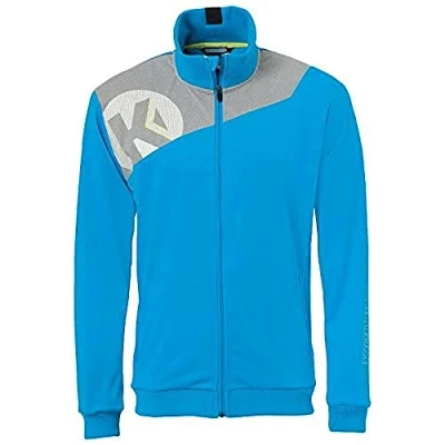 Image de KEMPA CORE 2.0 POLY JACKET Veste Handball Poches latérales zippées Bleu Kempa/Gris Foncé Chiné FR : L (Taille Fabricant L)