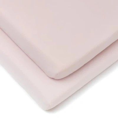 Image de Clair de Lune Cot Cotton Jersey Fitted Sheets (Pack of 2, Pink)