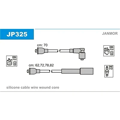 Image de JANMOR JP325 Jeu De Fils d&#039;Allumage HONDA: CIVIC 1 Hatchback, Shuttle, 3 SUZUKI: SWIFT 1, DAIHATSU: CHARADE