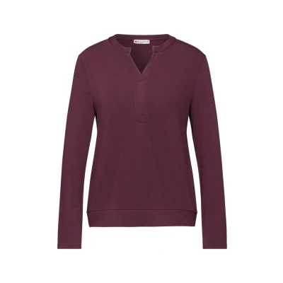 Image de Street One A322587 T Shirt en Jersey, Rouge mûre, 36 Femmes