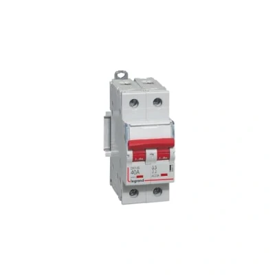 Image de 406527 Interrupteur sectionneur bipolaire 2P 40A 2 modules Auxiliarisable Legrand DX3 IS